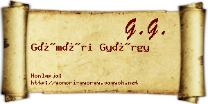 Gömöri György névjegykártya
